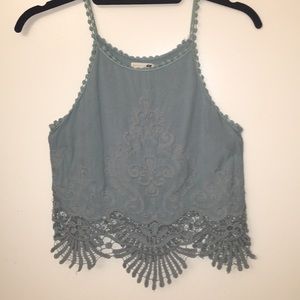 Embroidered lace top